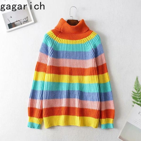 gagarich women pullovers thick rainbow stripe sweaters femme street ins knit loose casual sweet preppy style casual tos fashion, White;black
gagarich women pullovers thick rainbow stripe sweaters femme street ins knit loose casual sweet preppy style casual tos fashion, White;black