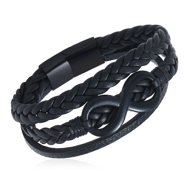2020 new men's jewelry black stainless steel buckle leather bracelet alloy plated black 8 words imitation leather bracelet, Silver
2020 new men's jewelry black stainless steel buckle leather bracelet alloy plated black 8 words imitation leather bracelet, Silver