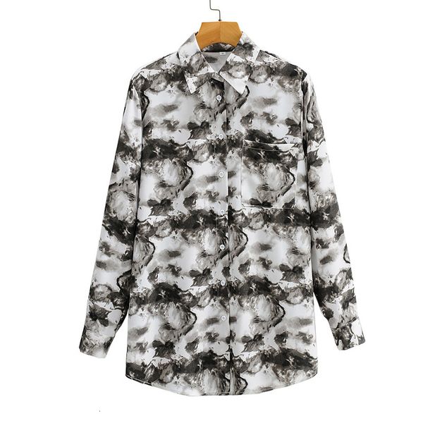 2021 new women spring autumn turn down collar ink printed cardigan office lady fashion long sleeves outerwear zqq3, White
2021 new women spring autumn turn down collar ink printed cardigan office lady fashion long sleeves outerwear zqq3, White