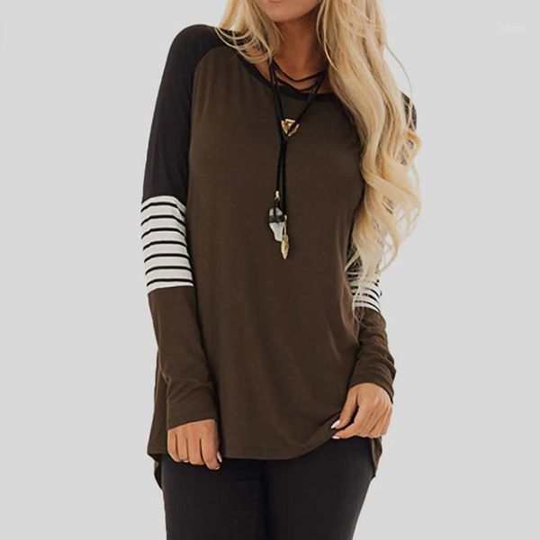 women's t-shirt women's shirts casual round neck striped stitching long sleeved for women 2021 autumn ladies outwear1, White
women's t-shirt women's shirts casual round neck striped stitching long sleeved for women 2021 autumn ladies outwear1, White