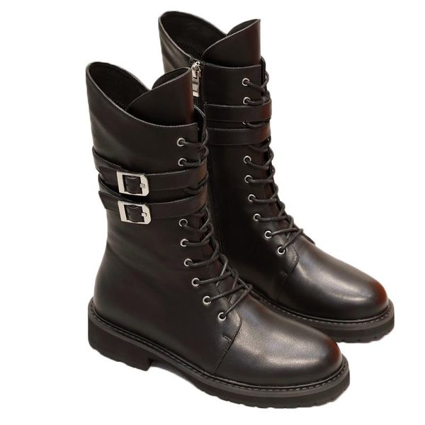 new autumn brand nature leather martin boots for women double belt buckle low square heel shoes side zipper 35-40, Black
new autumn brand nature leather martin boots for women double belt buckle low square heel shoes side zipper 35-40, Black