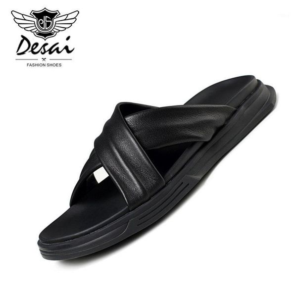 slippers men's genuine leather sandals 2021 summer casual non-slip beach shoes men flip flops outdoor for man1, Black
slippers men's genuine leather sandals 2021 summer casual non-slip beach shoes men flip flops outdoor for man1, Black