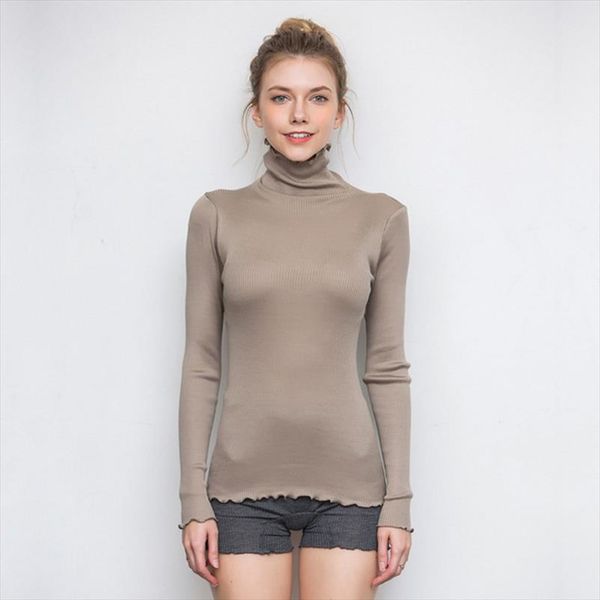 70% silk 30% cotton stretch knitted high neck long sleeve pullover sweater base shirt sg311, White
70% silk 30% cotton stretch knitted high neck long sleeve pullover sweater base shirt sg311, White