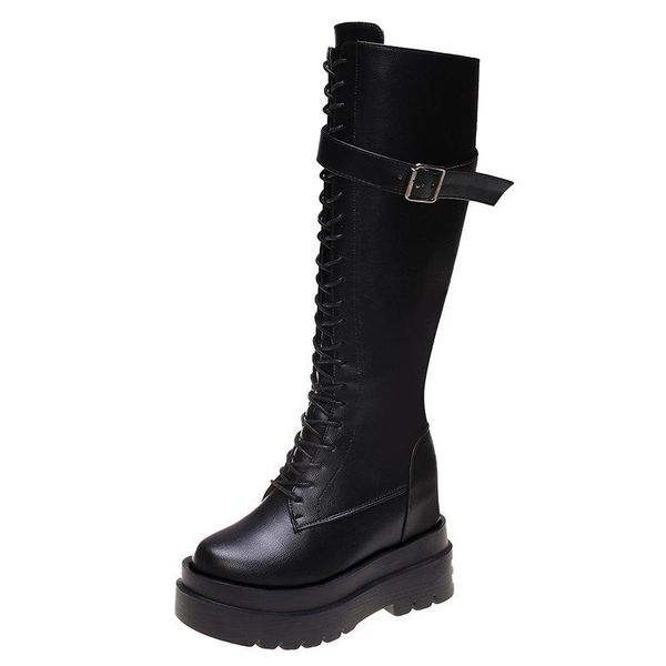 autumn fashion leather boots women knee high boots punk style casual shoes winter woman thick sole platform long, Black
autumn fashion leather boots women knee high boots punk style casual shoes winter woman thick sole platform long, Black