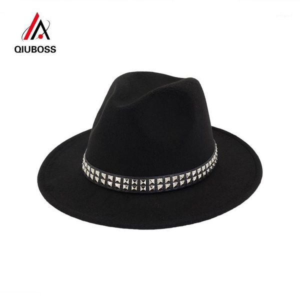 wide brim hats qiuboss flat wool felt hat formal party jazz trilby fedora with rivet fashion men women panama style cap1, Blue;gray
wide brim hats qiuboss flat wool felt hat formal party jazz trilby fedora with rivet fashion men women panama style cap1, Blue;gray