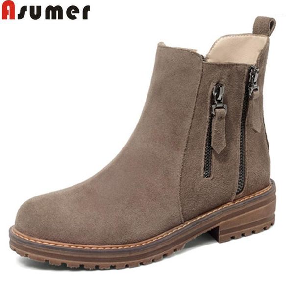 boots asumer 2021 fashion autumn winter shoes woman round toe casual low heels women suede leather prom ankle size 34-431, Black
boots asumer 2021 fashion autumn winter shoes woman round toe casual low heels women suede leather prom ankle size 34-431, Black