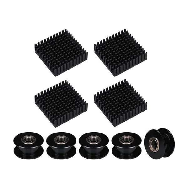4x 40x40x10mm black radiator aluminum heatsink & 5x gt2 5mm bore black aluminum toothless timing belt idler pulley
4x 40x40x10mm black radiator aluminum heatsink & 5x gt2 5mm bore black aluminum toothless timing belt idler pulley