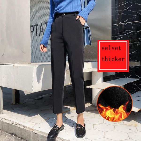 women's pants & capris women high wait straight ankle-length black simple office ladies all-match casual females trousers breathable so, Black;white
women's pants & capris women high wait straight ankle-length black simple office ladies all-match casual females trousers breathable so, Black;white
