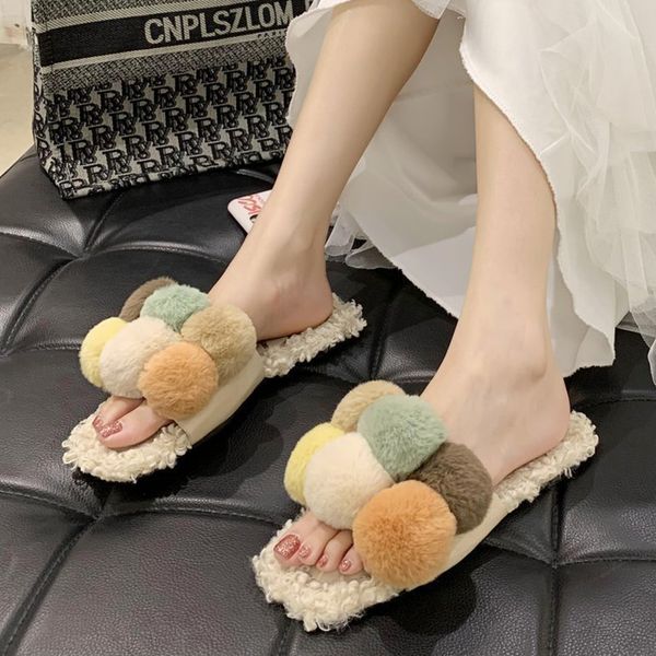 2021 the new beautiful fur ball at home flat slippers for the women fashion mix teddy color slides woman comfortable soft bottom shoes 7gqq, Black
2021 the new beautiful fur ball at home flat slippers for the women fashion mix teddy color slides woman comfortable soft bottom shoes 7gqq, Black