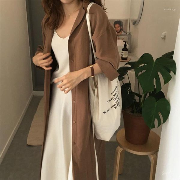 autumn fasion long sleeve silm loose lapel over the knee ladies sunscreen trench long coat trench coat for women clothing1, Tan;black
autumn fasion long sleeve silm loose lapel over the knee ladies sunscreen trench long coat trench coat for women clothing1, Tan;black