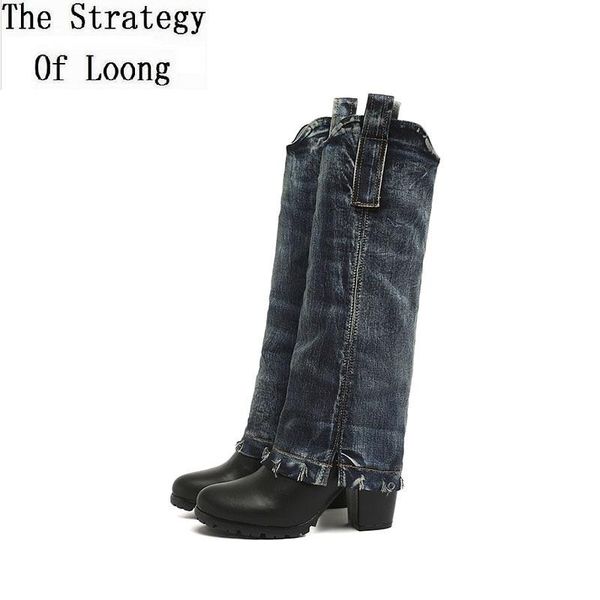 boots spring autumn retro think heels denim genuine leather women long stretch ladies knee-high cowboy botas 20211102, Black
boots spring autumn retro think heels denim genuine leather women long stretch ladies knee-high cowboy botas 20211102, Black