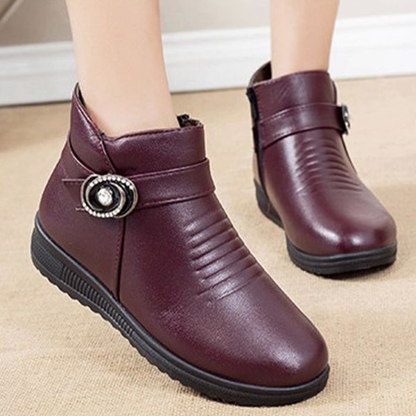 women ankle boots pu leather ladies platform female shoes soft plush winter warm classic mom snow boots comfortable woman shoes #q15h, Black
women ankle boots pu leather ladies platform female shoes soft plush winter warm classic mom snow boots comfortable woman shoes #q15h, Black