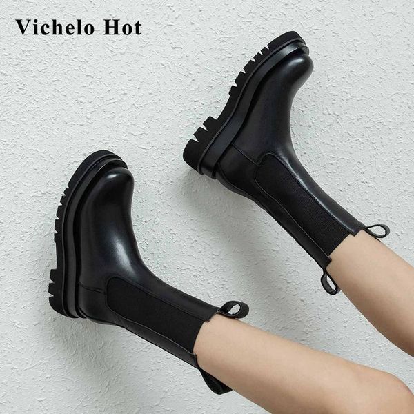 vichelo real leather coolest design handsome all-match dress round toe high heels thick bottom waterproof mid-calf boots l58, Black
vichelo real leather coolest design handsome all-match dress round toe high heels thick bottom waterproof mid-calf boots l58, Black