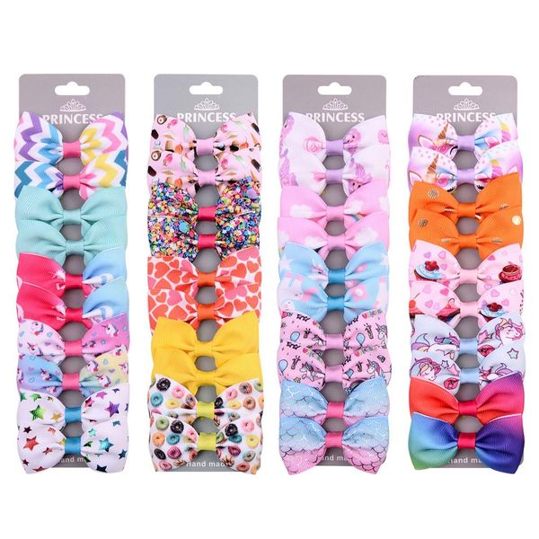 10pcs/set 2.75" handmade print unicorn rainbow hair bows with clips for kids girls hairgrips headwear hair accessories, Black;brown
10pcs/set 2.75" handmade print unicorn rainbow hair bows with clips for kids girls hairgrips headwear hair accessories, Black;brown