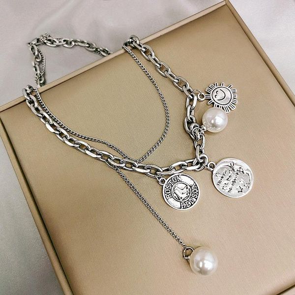 retro pearl necklace women ins fashion hip hop net red multi layer overlay design cool wind clavicle chain, Silver
retro pearl necklace women ins fashion hip hop net red multi layer overlay design cool wind clavicle chain, Silver