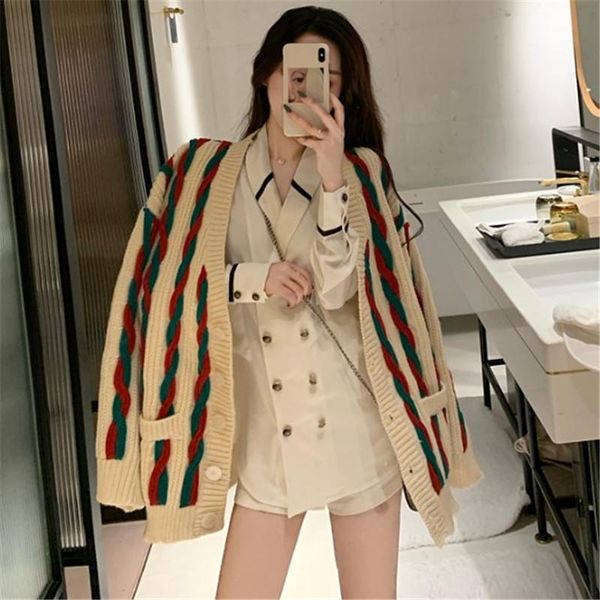 women's knits & tees womens sweaters vintage loose stripe knit cardigan autumn winter 2021 fashion korean sweet knitted jumpers drop, White
women's knits & tees womens sweaters vintage loose stripe knit cardigan autumn winter 2021 fashion korean sweet knitted jumpers drop, White