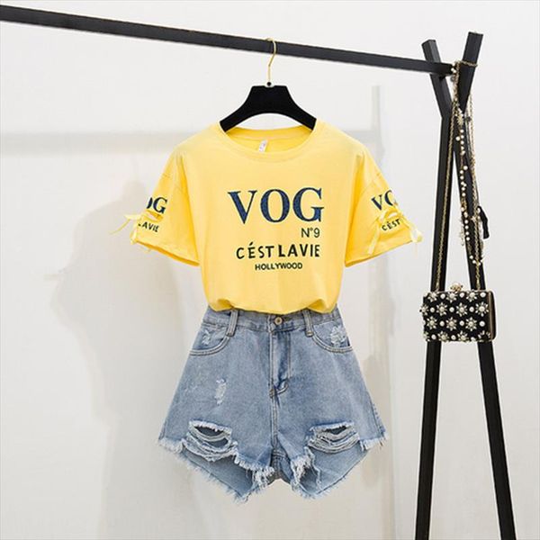 2021 summer short slletter printed tshirt hole washed short jeans 2 piece set casual t shirt suit for youth woman vogue stylish, Gray
2021 summer short slletter printed tshirt hole washed short jeans 2 piece set casual t shirt suit for youth woman vogue stylish, Gray