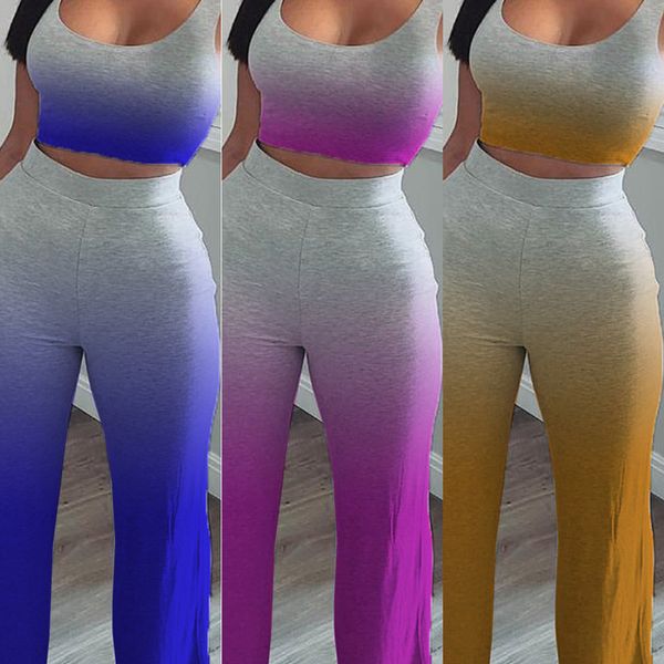 plus size women tracksuit sleeveless gradient color t shirt crop pants fashion women summer casual two piece set outfits h2516, White
plus size women tracksuit sleeveless gradient color t shirt crop pants fashion women summer casual two piece set outfits h2516, White