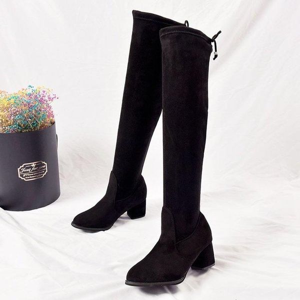 

boots 2021 women thigh high boot knee women's shoes woman black fashion long overknee botas mujer