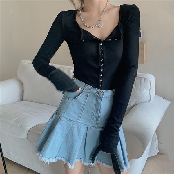 watch out for the machine clavicle short long sleeve autumn 2020 new design feeling small net red t-shirt women ins trend coat t-shirt t, White
watch out for the machine clavicle short long sleeve autumn 2020 new design feeling small net red t-shirt women ins trend coat t-shirt t, White