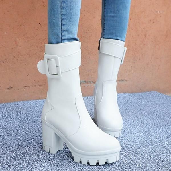 pxelena 2020 winter women mid calf boots buckle zip chunky block thick high heels punk rock gothic riding knight boots lady shoe1, Black
pxelena 2020 winter women mid calf boots buckle zip chunky block thick high heels punk rock gothic riding knight boots lady shoe1, Black