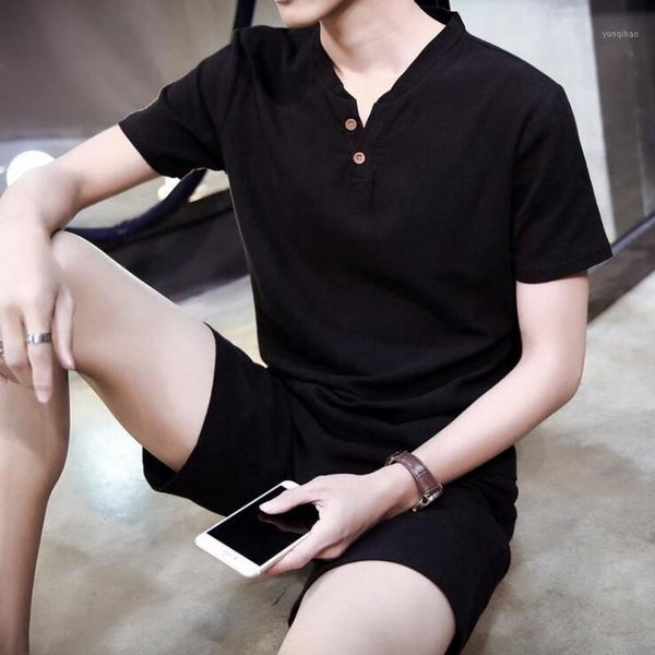 2020 solid button t-shirt mens cotton linen sets breathable casual -5xl shorts for men clothing suit set male fashion suit1, Gray
2020 solid button t-shirt mens cotton linen sets breathable casual -5xl shorts for men clothing suit set male fashion suit1, Gray