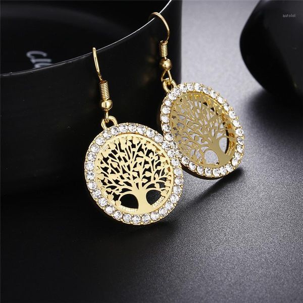 gold color drop crystal earrings women hollow out tree of life pattern round earring moda mujer jewelry 2019 fashion pendientes1, Golden;silver
gold color drop crystal earrings women hollow out tree of life pattern round earring moda mujer jewelry 2019 fashion pendientes1, Golden;silver