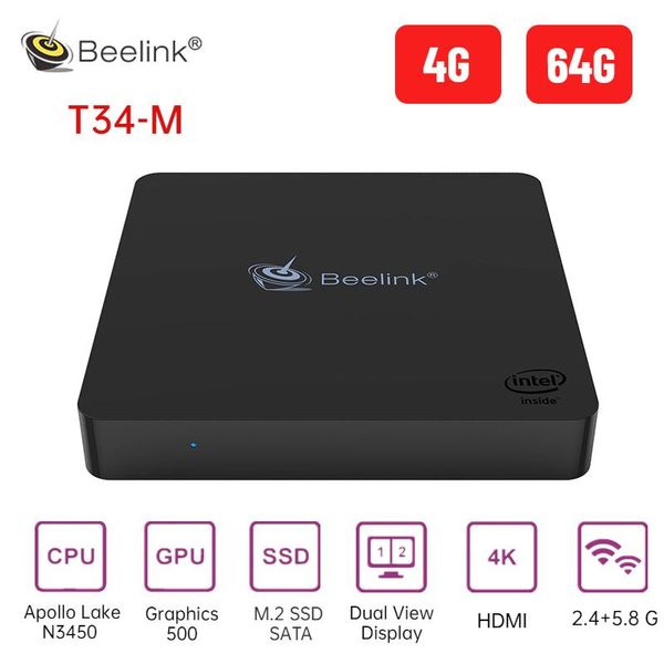 beelink t34-m mini pc intel apollo lake celeron n3450 для windows 10 dual view дисплей 4 гб ram 64gb rom hdmi 2.4g + 5.8g wifi
beelink t34-m mini pc intel apollo lake celeron n3450 для windows 10 dual view дисплей 4 гб ram 64gb rom hdmi 2.4g + 5.8g wifi