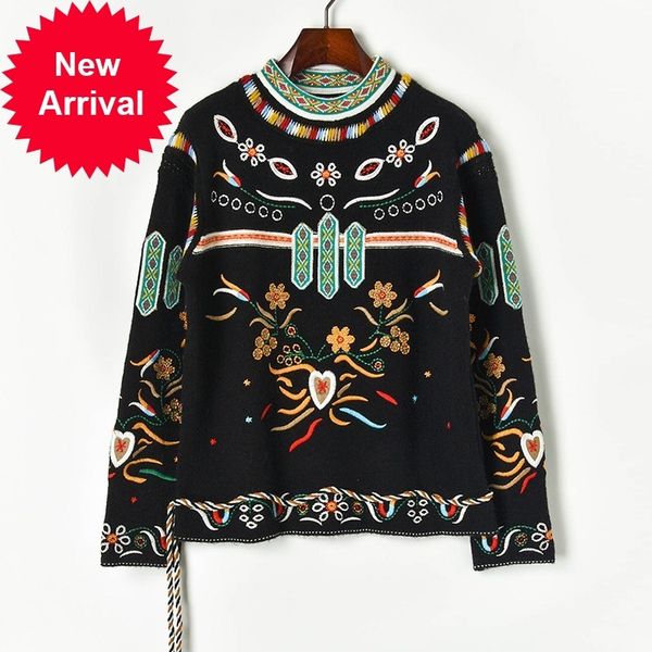2021 new christmas design marks vintage autumn embroidered flowers love rope tie hem knitted sweater apre, White;black
2021 new christmas design marks vintage autumn embroidered flowers love rope tie hem knitted sweater apre, White;black