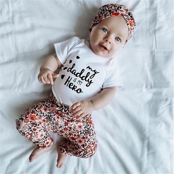 clothing sets 2021 infant baby girls 3 pcs outfits suits short sleeve letter printed romper + floral long pant headband, White
clothing sets 2021 infant baby girls 3 pcs outfits suits short sleeve letter printed romper + floral long pant headband, White