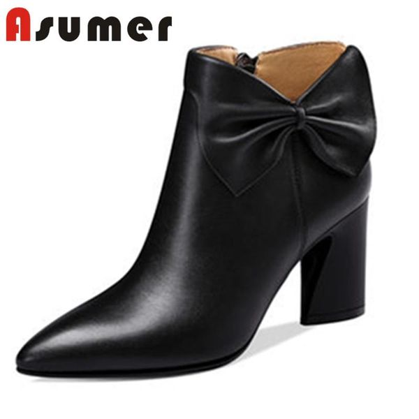 boots asumer 2021 pointed toe ankle for women thick heels elegant shallow winter solid genuine leather, Black
boots asumer 2021 pointed toe ankle for women thick heels elegant shallow winter solid genuine leather, Black
