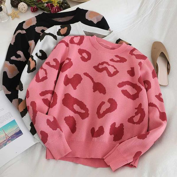 women's sweaters autumn winter 2021 women round neck leopard sweater vintage long sleeve loose knitted casual white/black knitting pul
women's sweaters autumn winter 2021 women round neck leopard sweater vintage long sleeve loose knitted casual white/black knitting pul