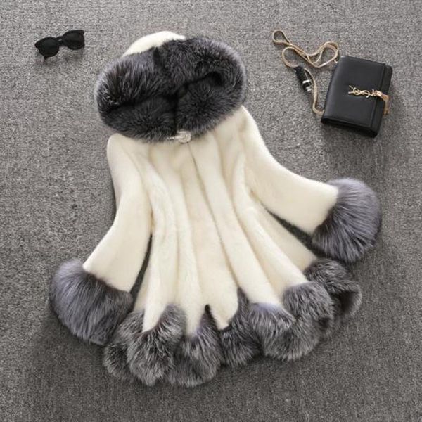 women's fur & faux high imitation coat women silver collar hooded medium-long overcoat plus size s-4xl winter yl, Black
women's fur & faux high imitation coat women silver collar hooded medium-long overcoat plus size s-4xl winter yl, Black