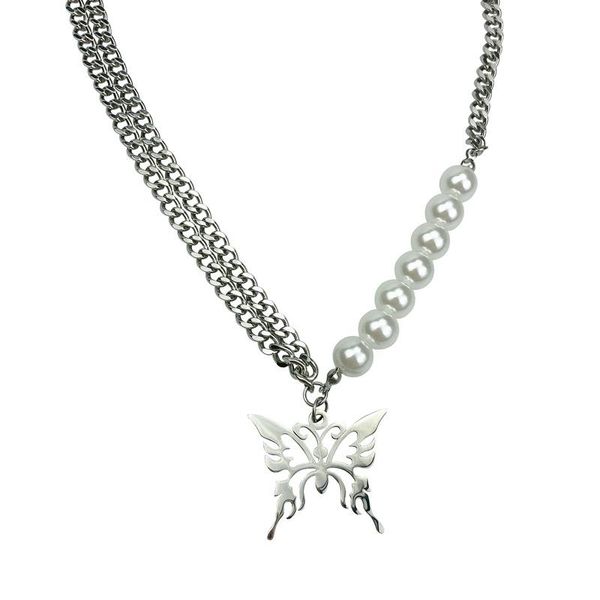 fashion hollow butterfly choker pendant necklace asymmetry pearl with 4mm tennis side chain hip hop jewelry for men women, Golden;silver
fashion hollow butterfly choker pendant necklace asymmetry pearl with 4mm tennis side chain hip hop jewelry for men women, Golden;silver