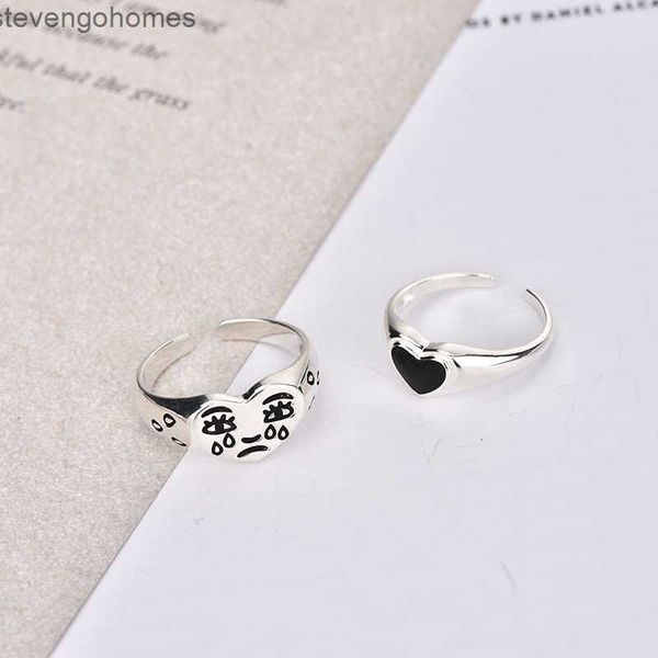 tears style black love ring temperament expression taiyin opening make old jewelry, Silver
tears style black love ring temperament expression taiyin opening make old jewelry, Silver