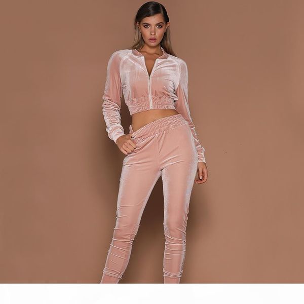 2019 autumn women clothes two piece velour tracksuit long sleeve crop+pant velvet set for woman sport suit, Gray
2019 autumn women clothes two piece velour tracksuit long sleeve crop+pant velvet set for woman sport suit, Gray