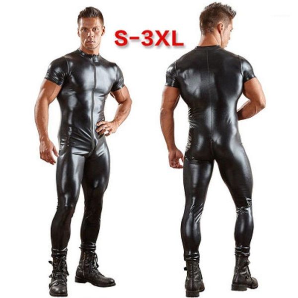 mens patent leather short sleeves bodysuit double zipper head open crotch men gay club leotard motorcycle coveralls stage outfit1, Black
mens patent leather short sleeves bodysuit double zipper head open crotch men gay club leotard motorcycle coveralls stage outfit1, Black