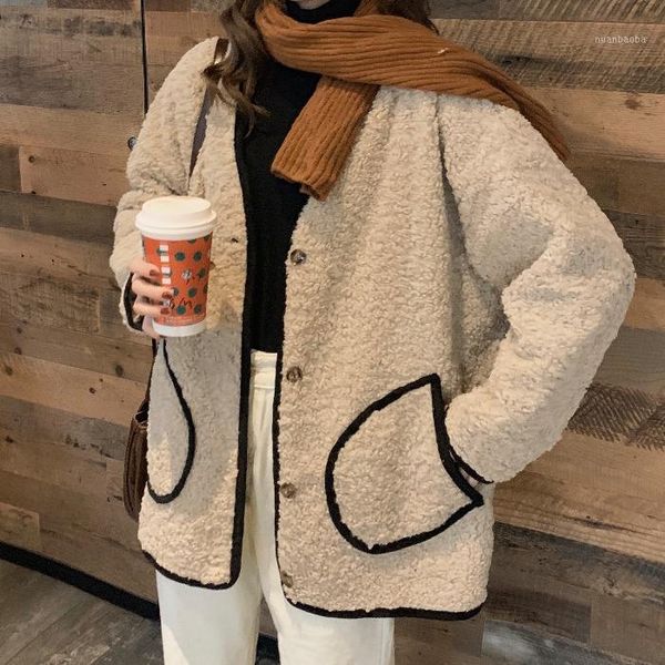 lamb wool coat women's autumn and winter all-match korean style loose western fashion thick cotton coat cotton clothing trend1, Black
lamb wool coat women's autumn and winter all-match korean style loose western fashion thick cotton coat cotton clothing trend1, Black