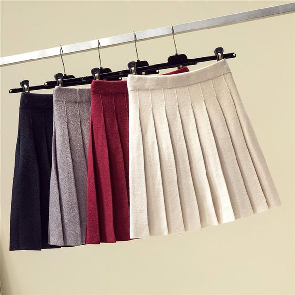 winter autumn 2020 skirts womens pleated knitting wool mini skirt high waist elastic solid color preppy style saia midi skirts, Black
winter autumn 2020 skirts womens pleated knitting wool mini skirt high waist elastic solid color preppy style saia midi skirts, Black