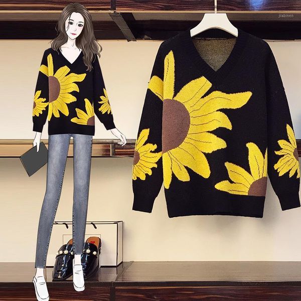 v neck sweater women plus size fall winter clothes harajuku bf long sleeve knit pullover flowers fashion ladies knitted jumpers1, White;black
v neck sweater women plus size fall winter clothes harajuku bf long sleeve knit pullover flowers fashion ladies knitted jumpers1, White;black