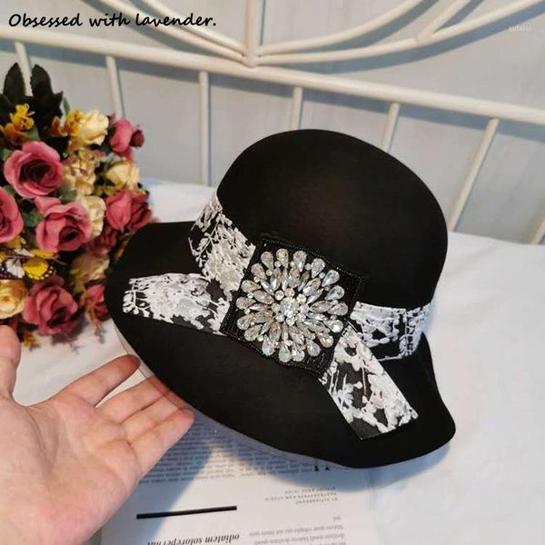 autumn and winter pure wool fisherman hat women rhinestone flowerpot hat joker felt elegant large brim spring1, Blue;gray
autumn and winter pure wool fisherman hat women rhinestone flowerpot hat joker felt elegant large brim spring1, Blue;gray