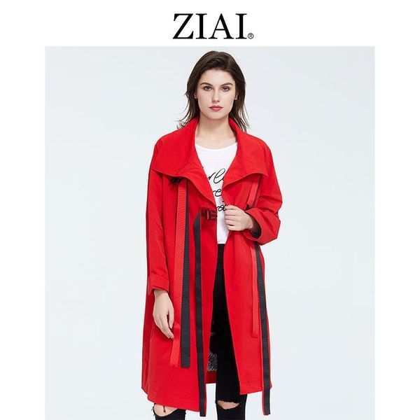 women's trench coats ziai2021 autumn windbreaker euramerican coat loose version stand collar ribbon buckle decoration trends cardiga zs, Tan;black
women's trench coats ziai2021 autumn windbreaker euramerican coat loose version stand collar ribbon buckle decoration trends cardiga zs, Tan;black