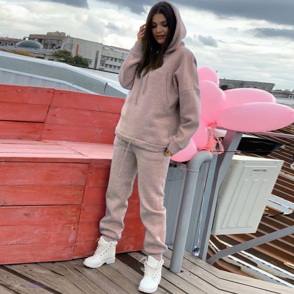 autumn winter tracksuit long sleeve thicken hooded sweatshirts 2 piece set casual sport suit women warm tracksuit set 201119, White
autumn winter tracksuit long sleeve thicken hooded sweatshirts 2 piece set casual sport suit women warm tracksuit set 201119, White