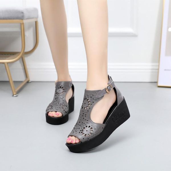 alishinrey 2020 women sandals new hollow genuine leather sandals platform wedges summer shoes woman fashion casual, Black
alishinrey 2020 women sandals new hollow genuine leather sandals platform wedges summer shoes woman fashion casual, Black