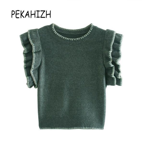 vintage o-neck sleeveless knitted sweater fashion slim ruched office work pullover lady casual loose chic 2020 new, Black;white
vintage o-neck sleeveless knitted sweater fashion slim ruched office work pullover lady casual loose chic 2020 new, Black;white