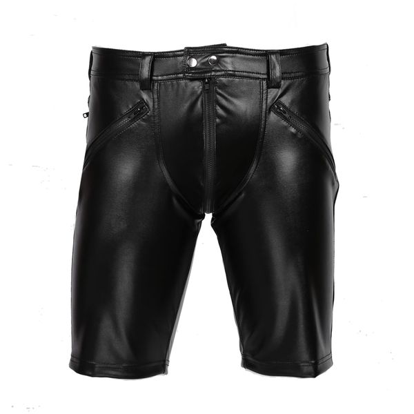 black fashion mens shorts leather middle full zipper front button snap closure moto punk cocktail cclubwear costumes, White;black
black fashion mens shorts leather middle full zipper front button snap closure moto punk cocktail cclubwear costumes, White;black
