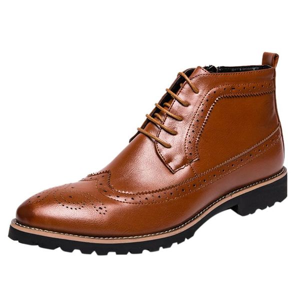men casual hollow out leather shoes outdoor lace-up high-boots business man's low-heel solid color short boot erkek ayakkabi, Black
men casual hollow out leather shoes outdoor lace-up high-boots business man's low-heel solid color short boot erkek ayakkabi, Black