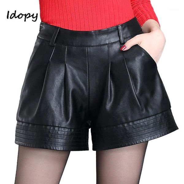 idopy fashion womens pu leather shorts female loose fit draped shorts night club mini short pants for women1, White;black
idopy fashion womens pu leather shorts female loose fit draped shorts night club mini short pants for women1, White;black