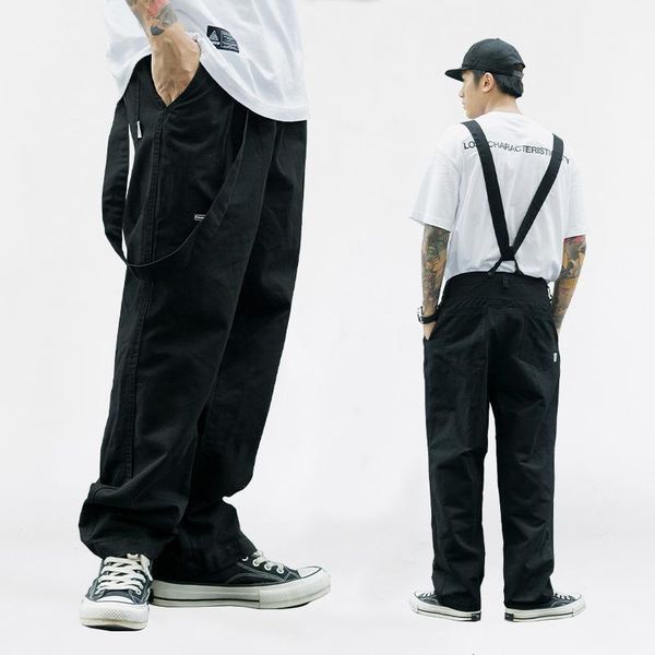 suspenders trousers mens streetwear hip hop overalls canvas cloth cargo pants work casual pant men1, Black
suspenders trousers mens streetwear hip hop overalls canvas cloth cargo pants work casual pant men1, Black