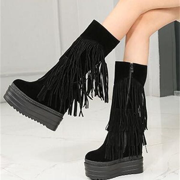 2021 new winter autumn mid-calf in thickening high heels female mid tube muffin bottom women's snow boots xo1a, Black
2021 new winter autumn mid-calf in thickening high heels female mid tube muffin bottom women's snow boots xo1a, Black